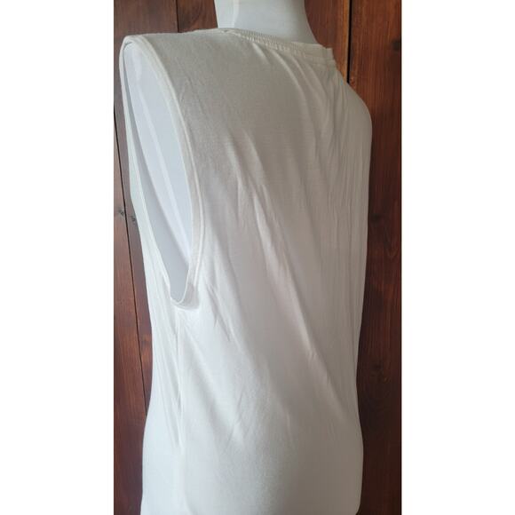 Athleta Women’s M White Asymmetrical Workout Top Long Modal Stretch USA Designed - Picture 7 of 14